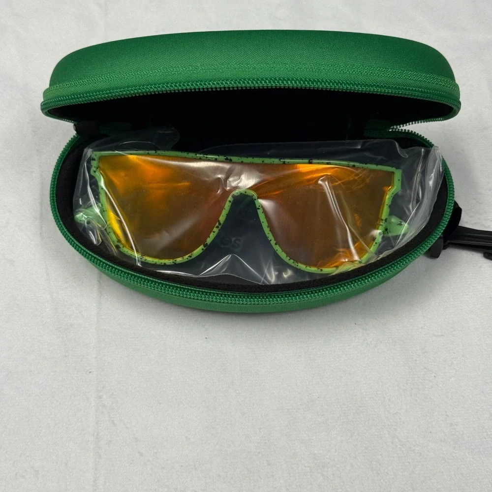 Tipsy Elves Psychic Pathway Sunglasses Green Rainbow Splatter TE-SSG600 New Case